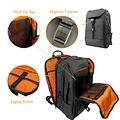laptop backpack black leather